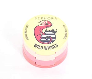 Sephora Wild Wishes Holiday Multi-Use Powder Kit for Face, Lips, Eyes - Gold Peach, Dusty Pink, Dark Red