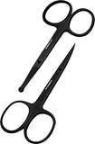 Utopia Care Curved and Rounded Facial Hair Scissors for Men - Mustache, Nose Hair & Beard Trimming Scissors, Safety Use for Eyebrows, Eyelashes & Ear Hair-Professional Stainless Steel (Black)