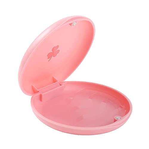 (2 Pack) Retainer Case,Solid Orthodontic Retainer Case-Pink