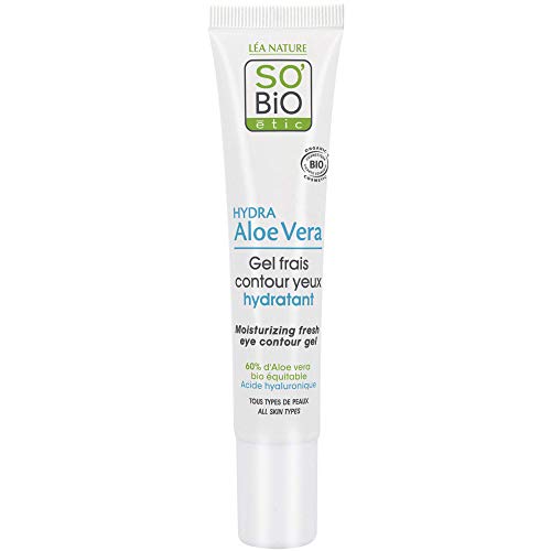 SO'BiO étic | Fresh Eye Contour Gel | Organic Moisturizing Cream for Under Eye Bags Dark Circles & Wrinkles | 0.5 fl oz