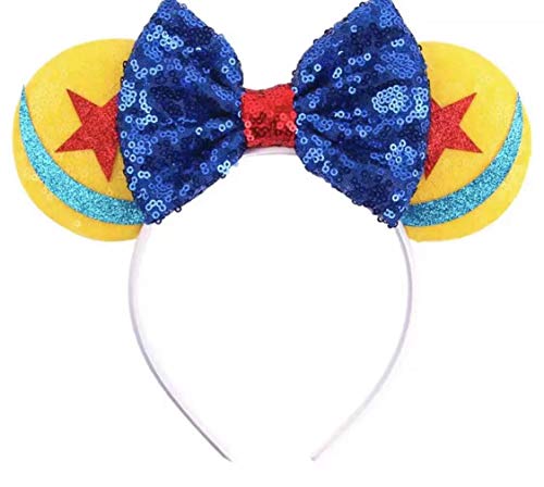 CLGIFT Toy Story Minnie Ears,Pick your color, Iridescent Minnie Ears, Silver gold blue minnie ears, Rainbow Sparkle Mouse Ears,Classic Red Sequin Minnie Ears (Toy Story-3d)