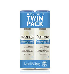 Aveeno Positively Smooth Moisturizing Shave Gel, 7 Oz (1 Pack of two items)