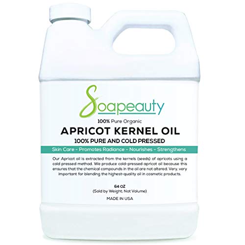 APRICOT KERNEL OIL Organic Cold Pressed Unrefined | 100% Pure Natural Apricot Oil for Skin, Face, Hair | Carrier for Essential Oils, Moisturizer, Massage | Sizes 4OZ to 1 GALLON | (64 OZ)