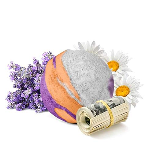 Cash Money Bath Bombs | Jumbo Size 7.5oz | $2-$2500 Inside | Guaranteed Rare $2 Bill | Large Mystery Surprise Gift | (Lavender And Chamomile)