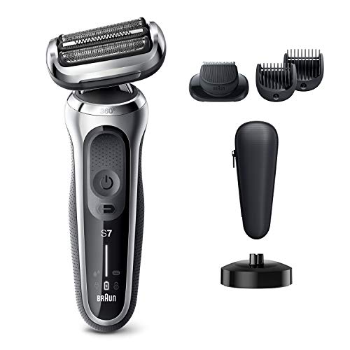 Braun Electric Razor for Men, Series 7 7027cs 360 Flex Head Electric Shaver with Beard Trimmer, Rechargeable, Wet & Dry with Charging Stand and Travel Case