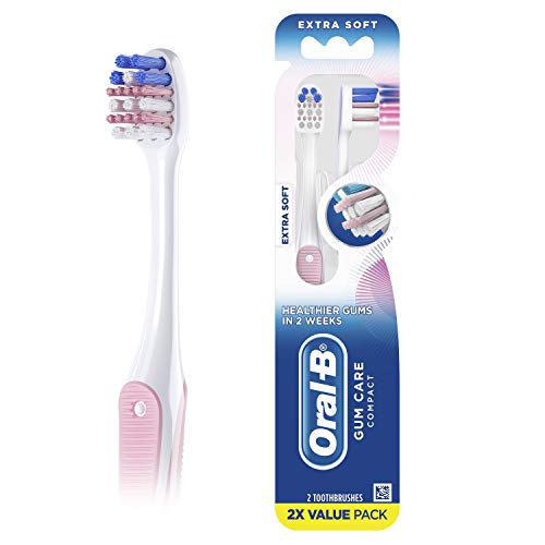Oral-B Gum Care Compact Toothbrush, Extra Soft, 2 Count