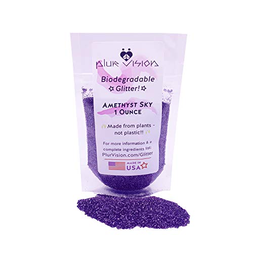 Amethyst Sky Biodegradable Glitter 1 Ounce - Made from Plant Cellulose, Earth Friendly. Perfect for Body, Cosmetics, Crafts, DIY Projects. Can be Mixed with Lotions, Gels, Oils, Face Paint