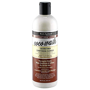 Aunt Jackie's Coconut Crème Recipes Coco Wash Hair Conditioning Cleanser, Cleans, Conditions and Softens Dry Brittle Curly Hair, 16 oz
