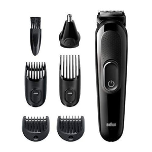 Braun Hair Clippers for Men MGK3220, 6-in-1 Beard Trimmer, Ear and Nose Trimmer, Mens Grooming Kit, Cordless & Rechargeable