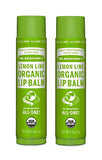 Dr. Bronners Organic Moisture Lip Balm & Magic Massage Balm (Lemon Lime Lip Balm, 6 Pack)