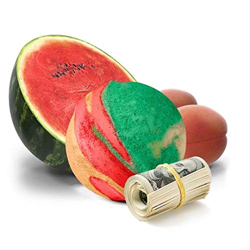 Cash Money Bath Bombs | Jumbo Size 7.5oz | $2-$2500 Inside | Guaranteed Rare $2 Bill | Large Mystery Surprise Gift | (Pink Watermelon And Apricots)