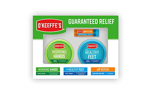 O'Keeffe's Giftbox including Cooling Relief Lip Repair Stick, Working Hands Jar and Healthy Feet Jar, 2 ounce