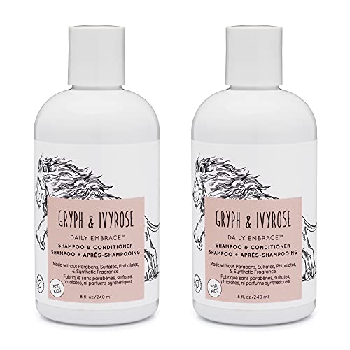 Gryph and IvyRose Daily Embrace 2-in-1 Sulfate Free and Paraben Free Shampoo and Conditioner - Soft Hair Hydration Shampoo/Conditioner - Goji Berry & Ginger (2-Pack)