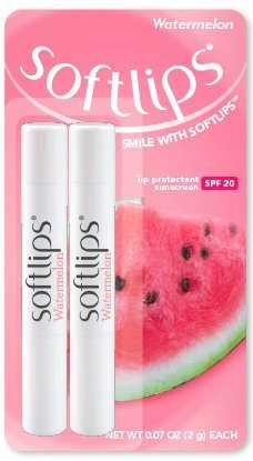 Softlips Watermelon Lip Protectant/Sunscreen 0.07 oz (2-Pack)