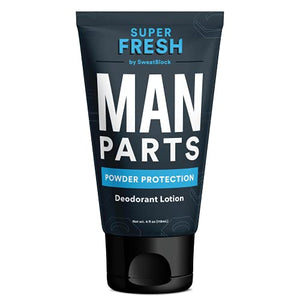 Super Fresh Man Parts | Ball Deodorant for Men - Powder Protection | Prevent Sticky, Itchy, Smelly Balls | Lotion-to-Powder Hygiene Cream | Talc-Free Jock Itch Prevention, No Mess, Quick-Dry Formula | 4 fl oz Tube
