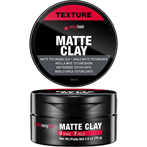 SexyHair Style Matte Clay Matte Texturizing Clay, 2.5 Oz | Separates, Defines and Molds | Helps Tame Unruly Ends | Washes Out Easily