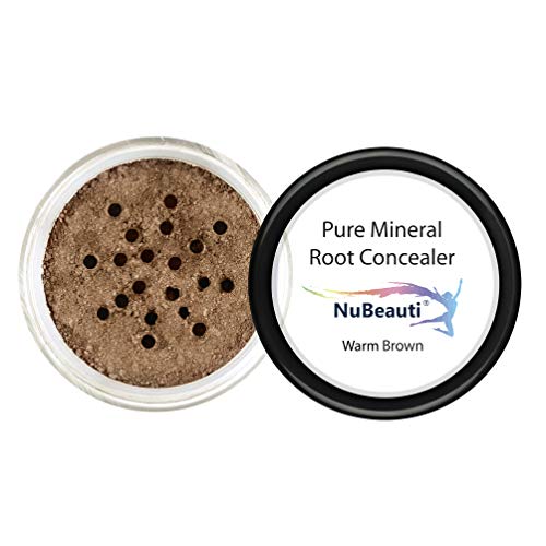 Root Concealer Touch Up Powder | All-Natural Crushed Minerals Without Brush | Fast and Easy Total Gray Hair Cover up For Black | Brown | Auburn and Blonde Hair .30 ounce (Without Brush, Warm Brown)