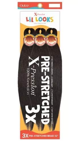 OUTRE XPRESSION LIL LOOKS 3X PRE STRETCHED CALMING BRAID 32" (2[Pack of 4])