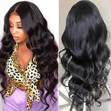 QTHAIR 14A Grade Lace Closure Wigs for Black Women Pre Plucked Natural Hairline with Baby Hair Brazilian Virgin Body Wave Human Hair 4x4 Lace Frontal Closure Wigs 150% Density Natural Color 14 inches