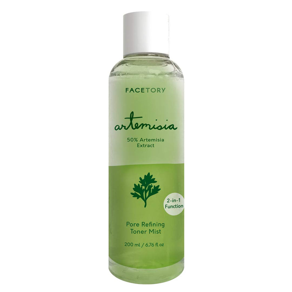 FaceTory Artemisia Pore Refining 2-in-1 Toner Mist | Prepping and Soothing Toner/Mist - Brightens, Calms Blemishes and Tightens Pores - for All Skin Types, 6.76 Fl Oz.