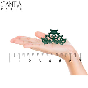 Camila Paris CP2907 French Hair Clips for Women, Girls Hair Claw Clips Jaw Fashion Durable and Styling Hair Accessories for Women, Strong Hold No Slip Grip, Made in France. 2 inch Green