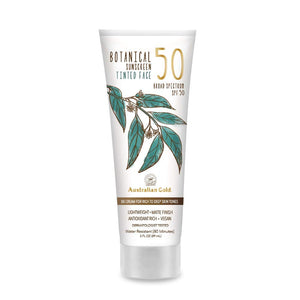 NEW Australian Gold Botanical Sunscreen Tinted Face BB Cream SPF 50, 3 Ounce | Rich/Deep | Broad Spectrum | Water Resistant | Vegan | Antioxidant Rich | A70887