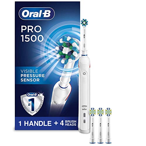 Oral-B Smart 1500 Power Rechargeable Electric Tooth-Brush ( Packaging May Vary ) with 3 FlossAction Replacement Brush Heads