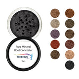 Root Concealer Touch Up Powder | All-Natural Crushed Minerals Without Brush | Fast and Easy Total Gray Hair Cover up For Black | Brown | Auburn and Blonde Hair .30 ounce (Without Brush, Black)
