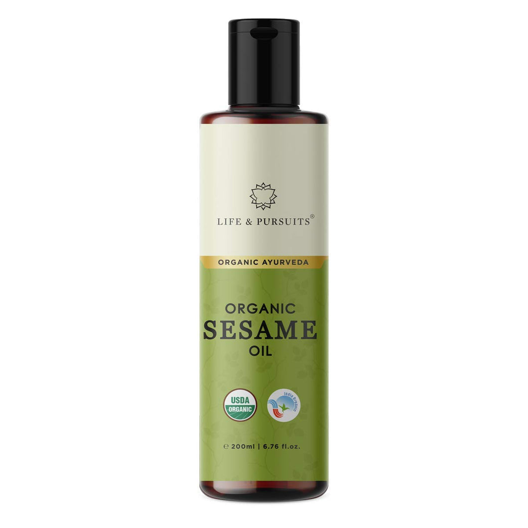 Life & Pursuits USDA Certified 100% Cold-pressed Organic Sesame Oil For Hair & Skin (6.76 fl. oz / 200ml)