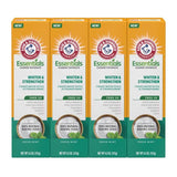 Arm & Hammer Essentials Whiten & Strengthen Fluoride Toothpaste, 100% Natural Baking Soda, Fresh Mint, 4.3 Oz (Pack of 4)