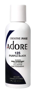 Adore Semi-Permanent Haircolor #125 Purple Black 4 Ounce (118ml) (Pack of 2)