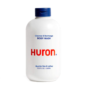 Huron - Men's Invigorating Body Wash. Skin conditioning lather refreshes, deodorizes and nourishes. Energizing aromatic citrus scent with Menthol and Eucalyptus. Sulfate-free.100% vegan. 12.2oz (Pack of One)