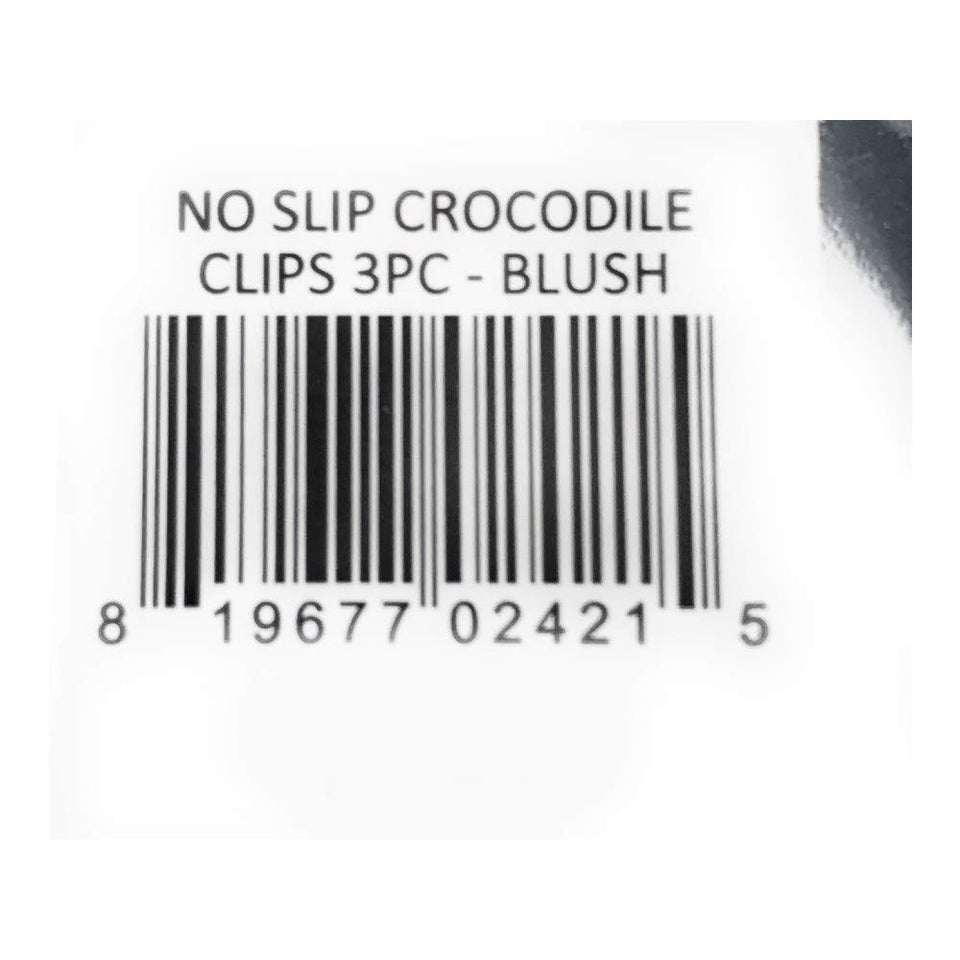 KITSCH Blush No Slip Crocodile Clip 3Pc, 3 EA