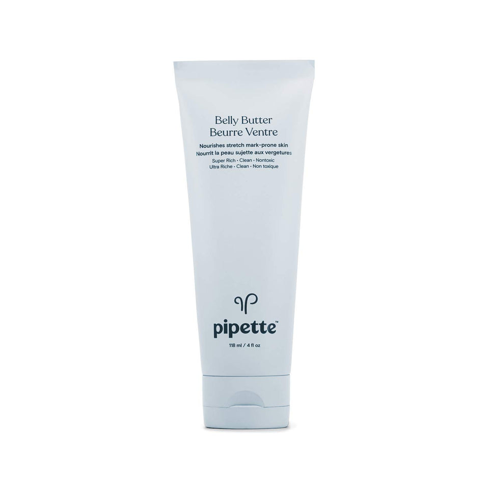 Pipette Belly Butter - Stretch Mark Cream for Pregnancy, Clean Hydrating Ingredients to Help Retain Skin’s Moisture, Shea Butter & Squalane, 3.8oz