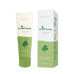 FaceTory Artemisia Balancing Light Facial Creme - Lightweight Hydrating Soothing Cream - For All Skin Types, 1.69 Fl. Oz