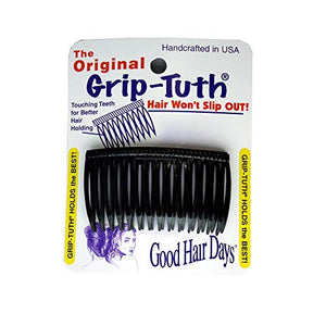 Good Hair Days 2 3/4 Inch Grip-Tuth Comb - Black - 2 Combs