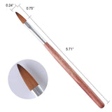 WOKOTO 6Pcs Red Wood Hand Nail Art Brush Set Carving Brush For Acrylic Nail Art Application Builder Crystal Brushes For Nails