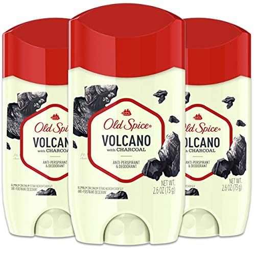 Old Spice Antiperspirant & Deodorant for Men, Invisible Solid, Volcano With Charcoal Scent, Inspired by Natural Elements, 2.6 Oz (Pack Of 3)