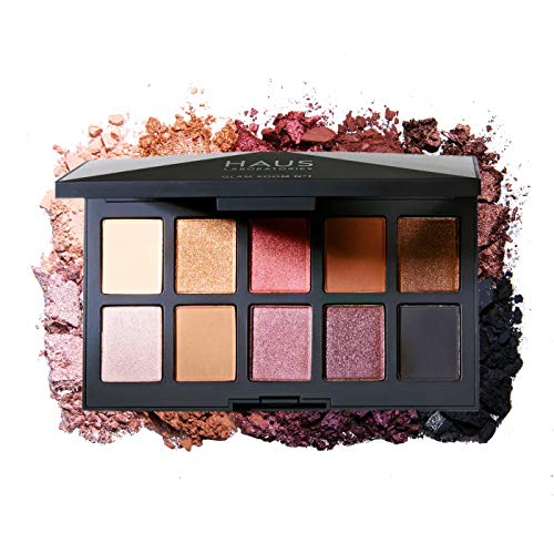 HAUS LABORATORIES By Lady Gaga: GLAM ROOM PALETTE NO. 1: FAME | 10-Shade Eyeshadow Palette, Blendable & Buildable Eye Makeup with Pigmented Matte, Metallic, Shimmer, and Sparkle Finishes
