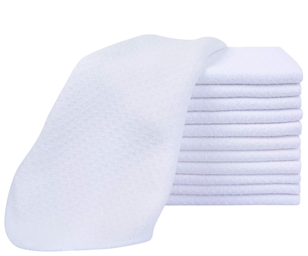 SINLAND Premium Microfiber washcloth Waffle Weave Facial Cleansing Cloth Face Cloth and Body Cloths(13Inchx13Inch 12pack, White)