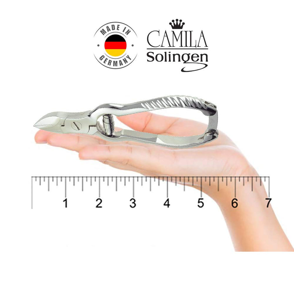 Camila Solingen Large Heavy Duty Toe Nail Clippers for Thick Nails & Large Professional Sapphire Metal Nail File (CS13 +CS19 Nail File) Made in Solingen, Germany