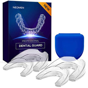 Neomen Mouth Guard - 2 Sizes, Pack of 4 - New Upgraded Anti Grinding Dental Night Guard, Stops Bruxism, Tmj & Eliminates Teeth Clenching, 100% Satisfaction