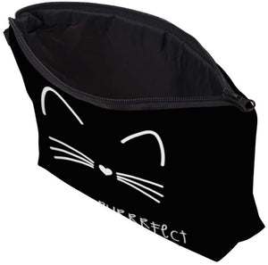 Cosmetic Bag for Women,Loomiloo Adorable Roomy Makeup Bags Travel Waterproof Toiletry Bag Accessories Organizer Cute Gifts (black cat 51294)
