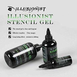 Illusionist Tattoo Stencil Transfer Gel Solution- Produces Dark & Clean Stencils - Lasts All Day (4 Ounce)