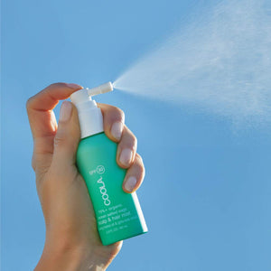 COOLA Organic Scalp & Hair Sunscreen Mist, Broad Spectrum SPF 30, Reef-Safe, Ocean Salted Sage, 2 Fl Oz