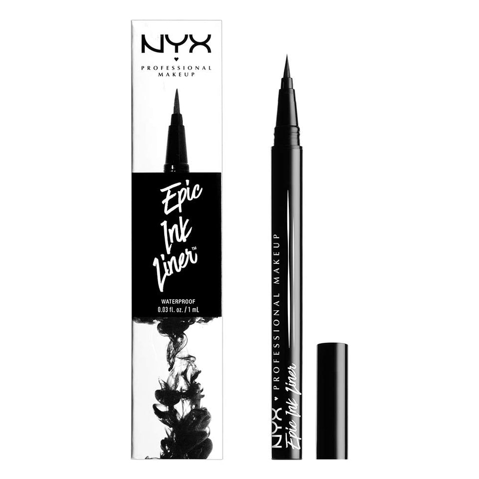 NYX PROFESSIONAL MAKEUP Epic Ink Liner, Waterproof Liquid Eyeliner + Fill & Fluff Eyebrow Pomade Pencil (Ash Brown)
