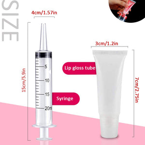 AMORIX 50PCS 5ml Lip Gloss Tubes Cute Cosmetic Tubes Empty Soft Refillable Lip Balm Containers for Women Girls Cosmetic Sample DIY with Free Syringe + Tag Labels Stickers