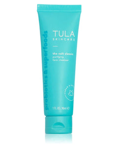 TULA Probiotic Skin Care The Cult Classic Purifying Face Cleanser (Travel-Size) | Gentle and Effective Face Wash, Makeup Remover, Nourishing and Hydrating | 1 oz