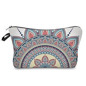 Cosmetic Bag for Women,Deanfun Mandala Flowers Waterproof Makeup Bags Roomy Toiletry Pouch Travel Accessories Gifts (50965)