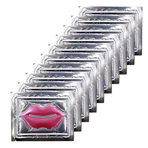 Adofect 30 Pieces Crystal Collagen Lip Masks, Collagen Lip Patches Great for Moisturizing Lip, Remove Dead Skin, Chapped Lips, Hydrated and Plump Your Lips, Watermelon Red